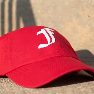 "Fearless" Old English Hat - Red - Baseball Cap