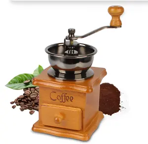 Cute Vintage Coffee Grinder - Espresso, Drip Coffee, Etc. Classic & Portable Wood Tool & Decoration