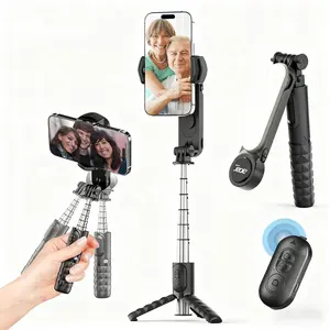 acer 3-in-1 Portable Smartphone Gimbal Stabilizer, functions as a stabilizer, tripod, and selfie stick; compatible with iPhone/smartphones/Android devices, includes remote control and fill light. #VideoRecording #Vlogging #LiveStreaming #Travel #Gift