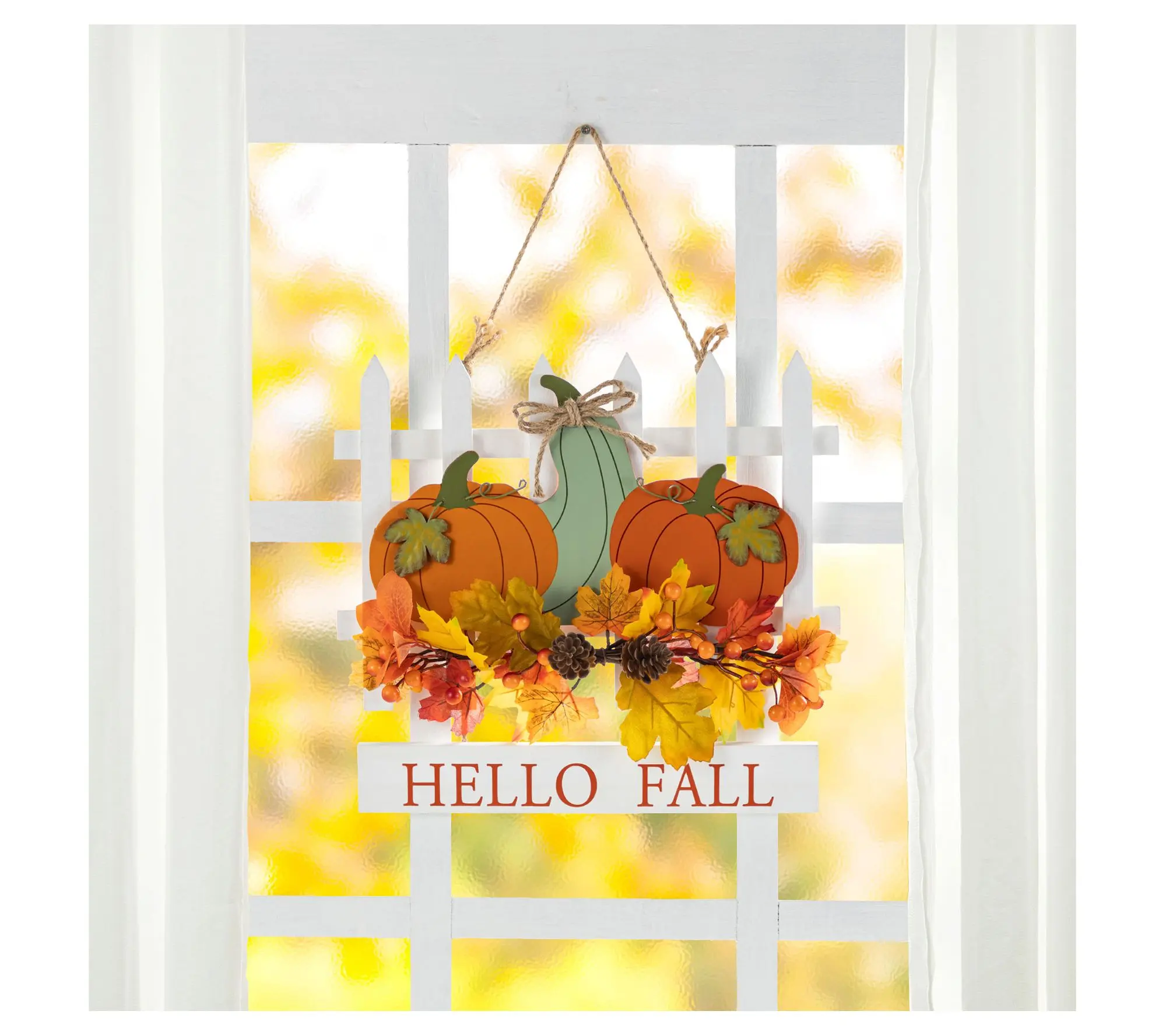 Glitzhome 14"L Fall Harvest Pumpkin Patch Hanging Art
