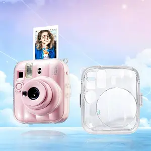 For Fujifilm Instax Mini 13 Transparent Camera Cover Protective Carrying Bag Cover with Storage Bag and Shoulder Strap