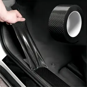Carbon Fiber Car Door Sill Protector Sticker - Anti-Scratch, Waterproof Matte Nano Film, Car Exterior Body Protection, Automotive Decorative Accessory
