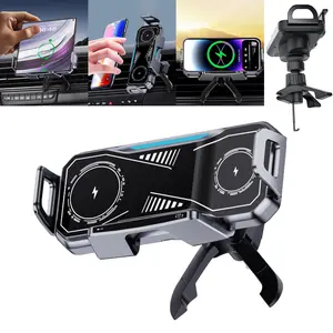 Wireless Charging Phone Holder Car Mount forFolding Screen/Universal Smartphone, 90°Rotating Car Mount Qutput Power 15W, SuperStable Air Vent Cell Phone Car Mount with HookClip,One Button Release foriPhone, Samsung,Google,and Other Smartphone