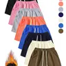Men's 4-Part Fleece-Lined High-Elastic Jorts, Printed Elastic Waist Athletic Shorts, Unisex Compatible, 8-Color Simple Print, Hot Pink Option, Streetwear Activewear Bottoms, Four-Part