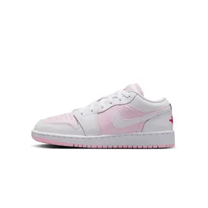 Jordan 1 Low GS "Pink Foam Fire Red White" 553560 608
