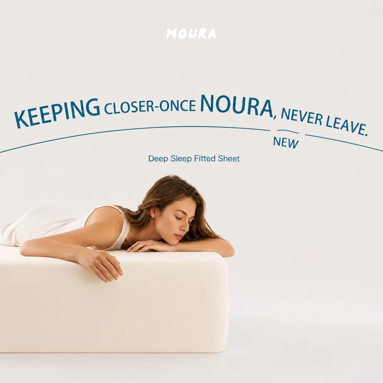 NOURA Brushed Solid Polyester Fitted Sheet - Breathable, Skin-Soft, All-Season Bedding for Deep Sleep, Machine Washable