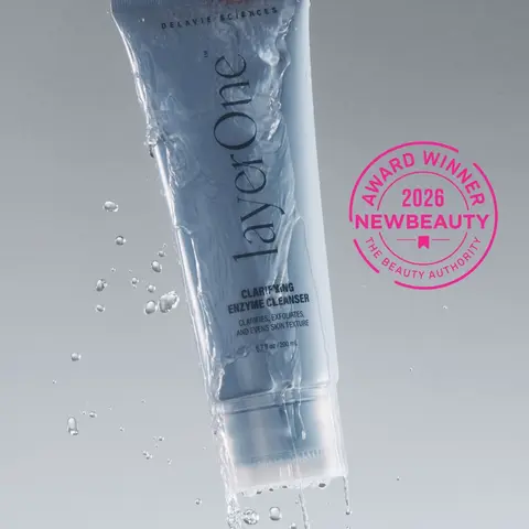 layerOne Clarifying Enzyme Cleanser, Exfoliating Face Wash with Panthenol, Removes Buildup & Excess Oil