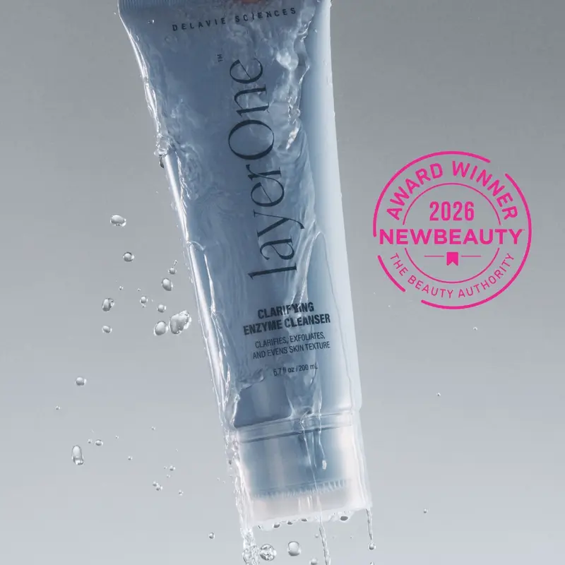layerOne Clarifying Enzyme Cleanser, Exfoliating Face Wash with Panthenol, Removes Buildup & Excess Oil