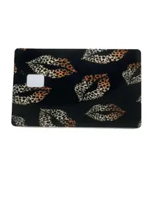 Leopard Lips Credit Card Skin - Bold Animal Print Card Sticker Cover, Custom Design Anime Artwork, Durable Easy-Application Personalized DIY Gift for Scrapbooking Enthusiasts