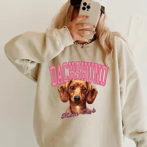 Dachshund Mom Club Brown Short Hair Dachshund Sweatshirt ~ Sweatshirt Unisex Apparel Relaxed Fit Printed in the USA Clothing Womenswear Casual and Comfortable