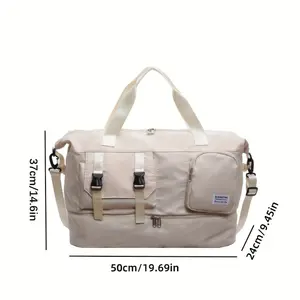 Large Capacity Travel Duffel Bag - Sporty Gym Bags with Shoe Compartment, Portable, Versatile, for Sports & Weekend Overnight Use, Multiple Colors Available