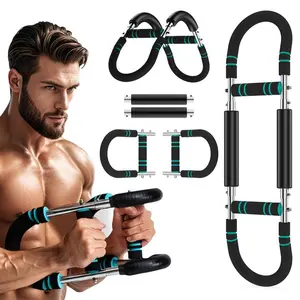 Twister Arm Trainer 60-120lb Adjustable | Chest Shoulder Arm Workout Equipment | Portable Forearm Strengthener | Detachable Upper Body Fitness Machine for Home Gym & Daily Use