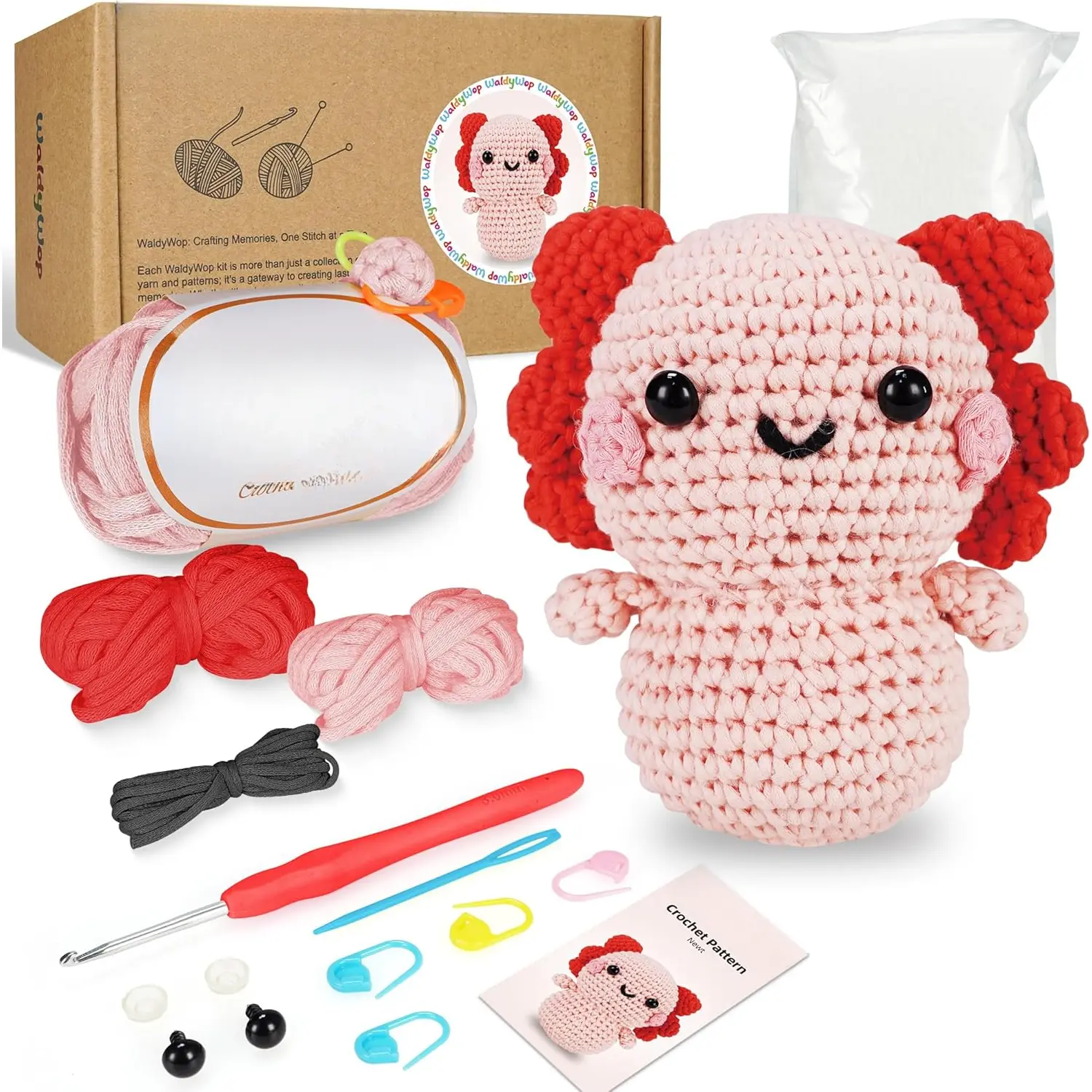 Wobbles Crochet  Kit: Complete Crochet Starter Kit for Adults , Knitting Kit for Beginners w/Step-by-Step Video, Easy Crochet Yarns, Hook, Accessories -  DIY Craft Kit