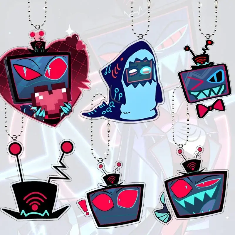 Hazbin Hotel Vox Acrylic Keychain Bag Pendant Kawaii Anime Cartoon Pendant Student Accessories Keyring Vees Festival Gift