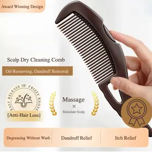 Hollow Comb Oil Reduce Anti-Hair Loss Dry Clean Scalp Soothing Itch Relief Award Winning Design Oil-Removing Dandruff Removal