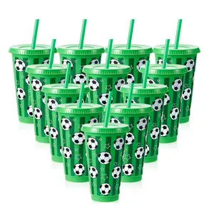 6/12 Pieces Reusable Plastic Football Cups Set, 24oz Football Plastic Cups - Football Parties and Tailgate Events,  Ideal Party Supplies & Party Favors Football Themed Birthdays，Fan Gifts, Soccer Party Essentials, Generous Capacity, Versatile Use