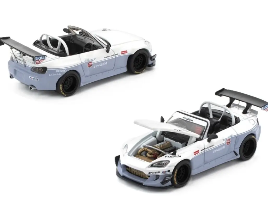Pop Race 1:64 Honda S2000 Pandem White Diecast Model Car Limited Edition PR640300