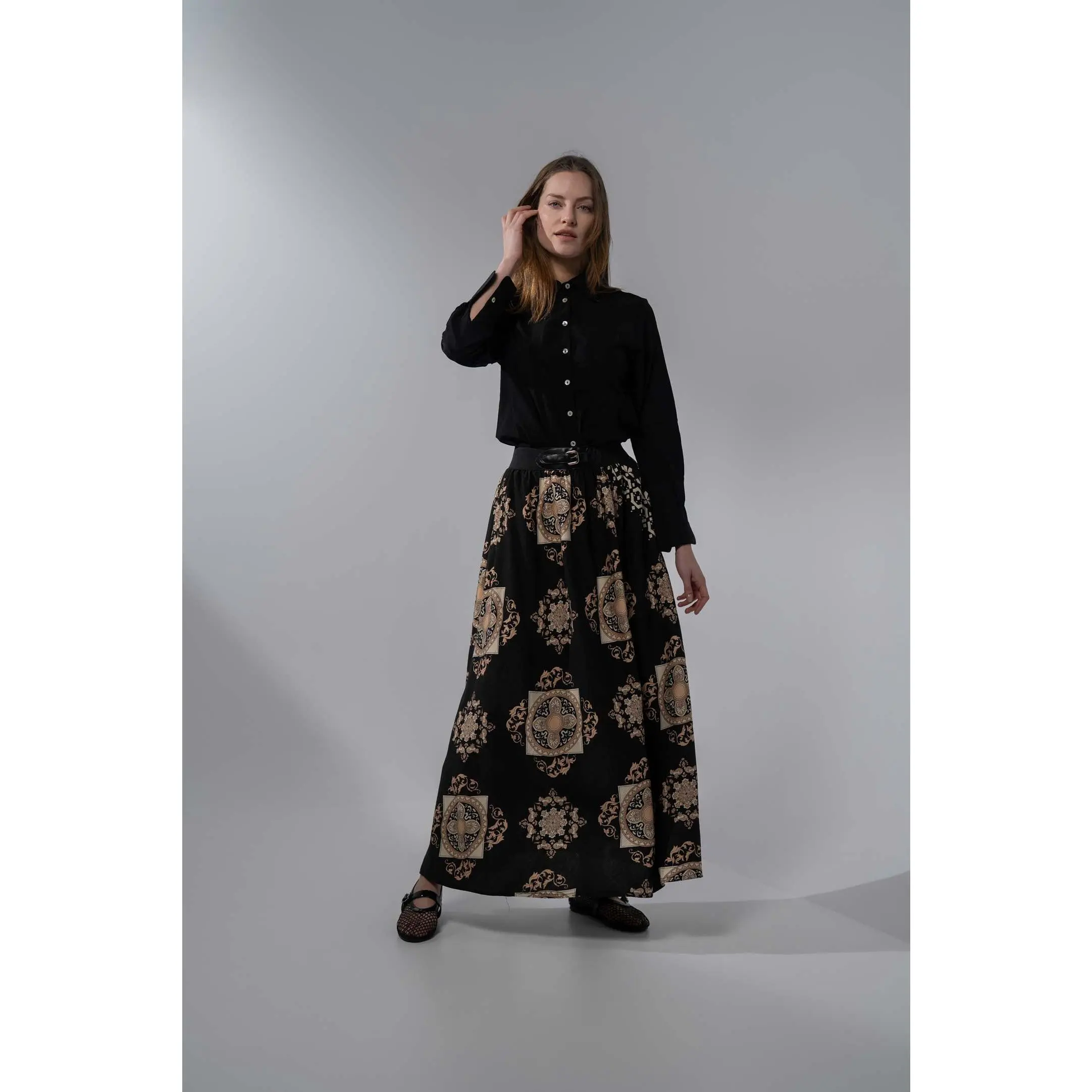 Crinkle Blouse-Black