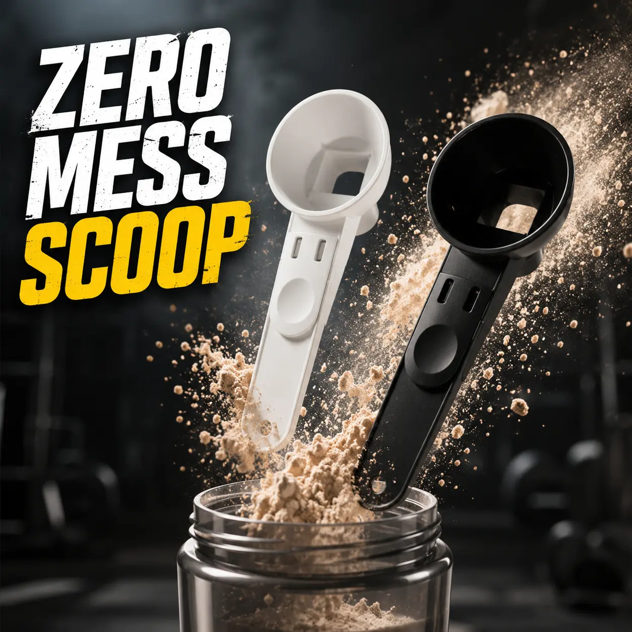 Pre-Workout Must-Have: Buy 1 Get 1 Free Sliding Spoon + Funnel for Creatine, Coffee, Chocolate Smoothies – Kitchen & Gym Essential, Gift for Father's Day, Fitness, Athlete