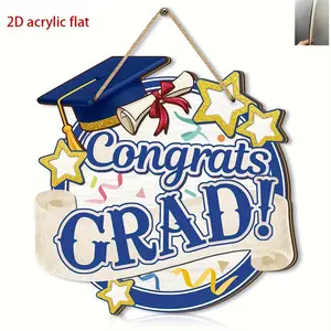 Wooden Graduation Door Sign, Degree Cap and Diploma Wall Decor, Modern Graduate Home Decoration, Easy to Install Graduation Hat Display