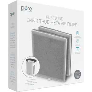 Pure Enrichment PEAIRFIL2P Pure Enrichment Genuine 3-in-1 True HEPA Replacement Filter for the PureZone Air Purifier - 2 Pack (PEAIRPLG)