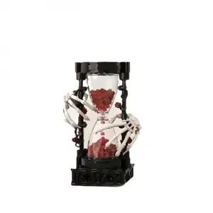 Cross-border building block skull rose ornament, creative gothic style decorative educational toy model gift, dark romantic style