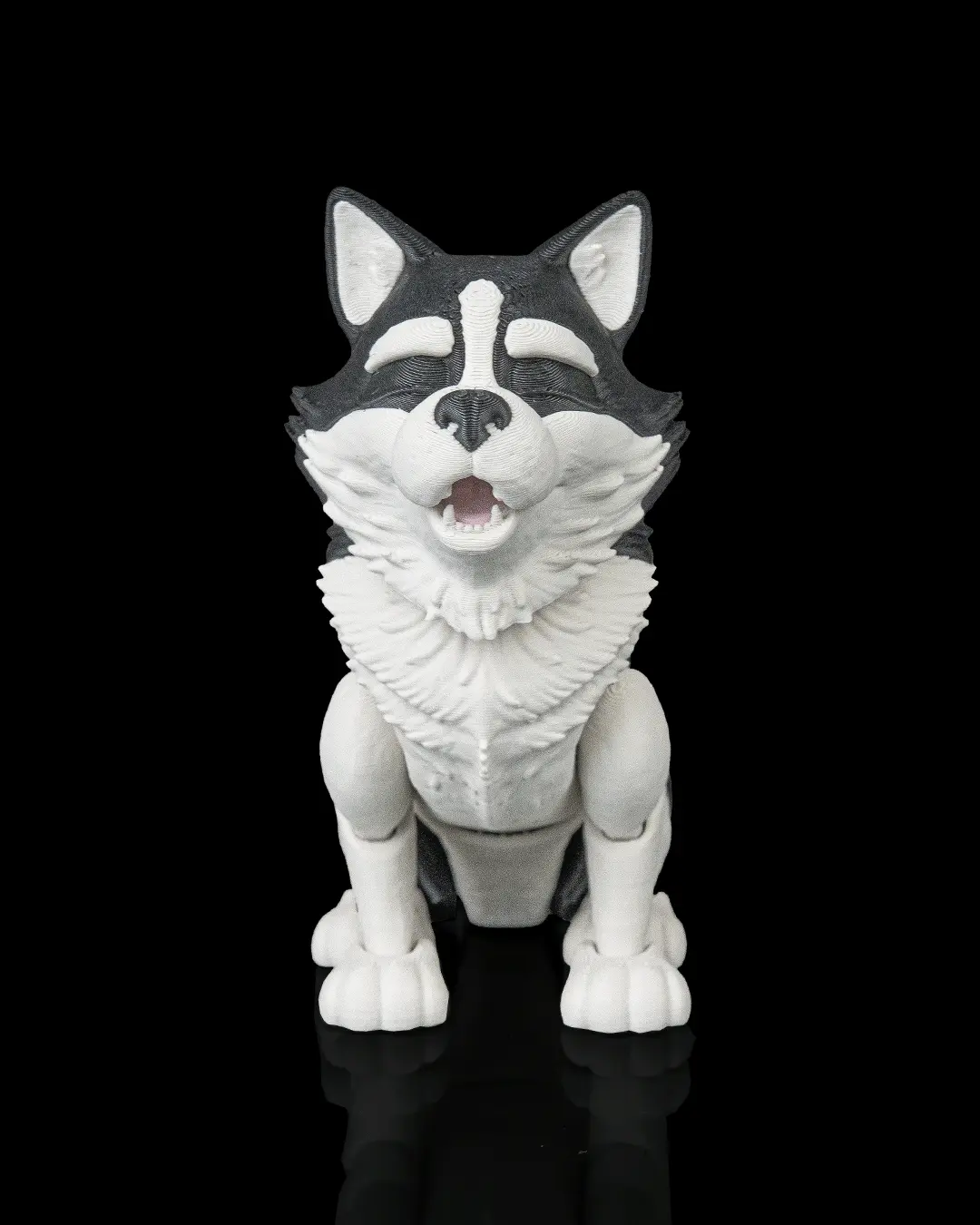 Husky Dog Figure Statue, Cute Sitting Puppy Sculpture for Desk Shelf and Bookcase, Realistic Dog Home Decor, Thoughtful Gift for Husky Owners