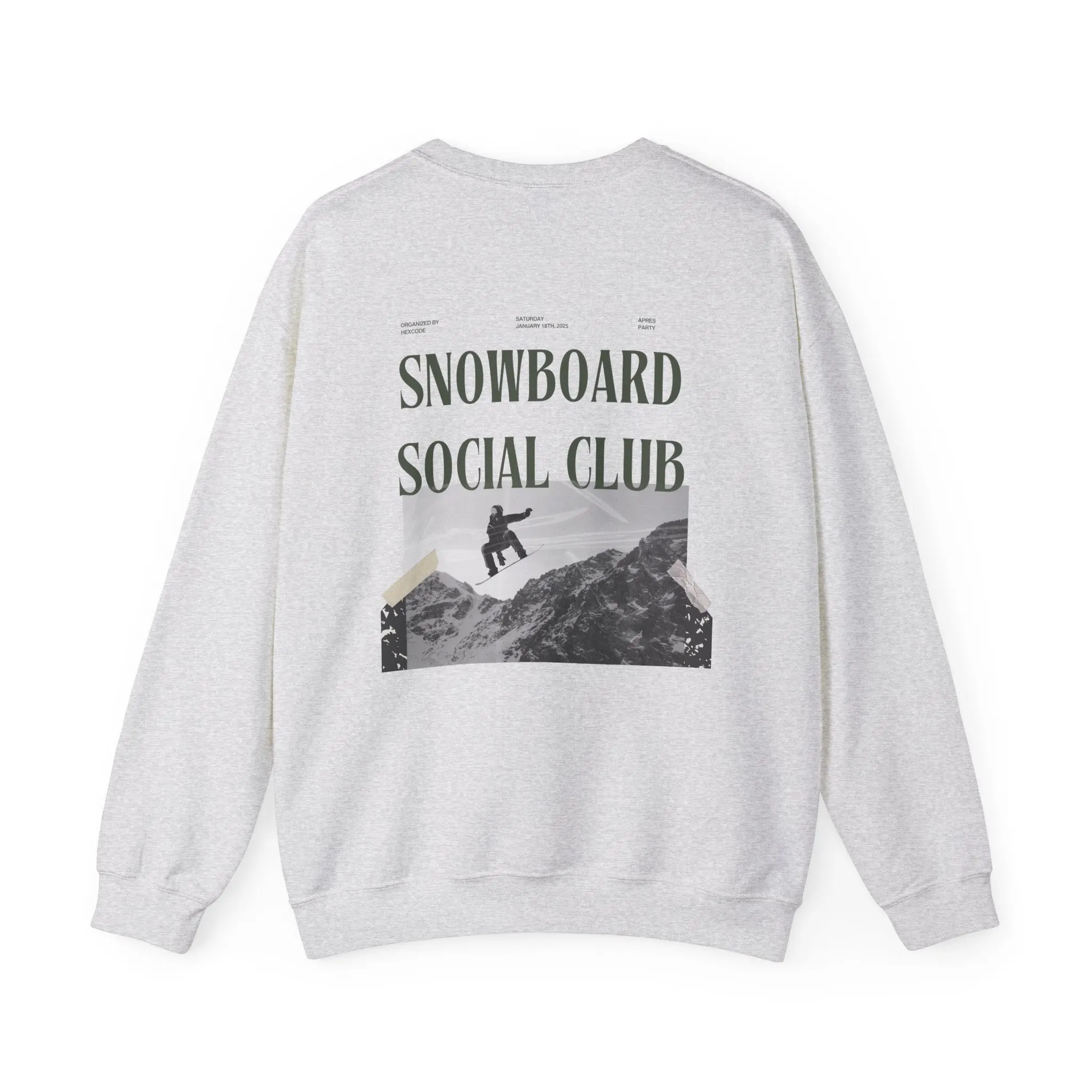 Snowboard Social Club Graphic Snowboard Sweatshirt, Powder to the People Ski Sweatshirt, Unisex Snowboarder Shirt, Snowboarding Gift