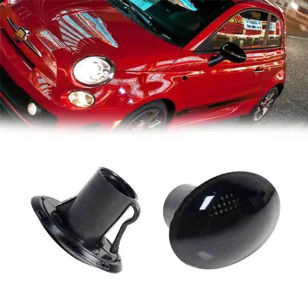 Smoked Lens Front Side Marker Light Housings For Fiat 500 500e 500c Abarth 2007 2008 2009 2010 2011 2012 2013 2014 2015 2016 2017 2018 2019 Replace OEM 68259985AA