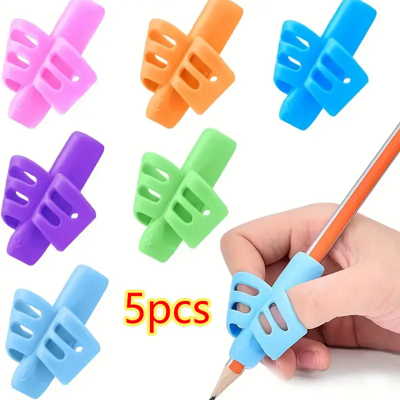 5-Piece Writing Grip Trainer Set, Innovative Pen Holder & Posture Corrector, Finger Clip Gripper for Lefties/righties Students