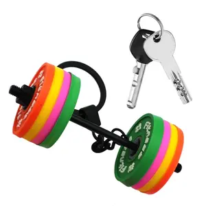 Lightweight Gym Keychain Removable Dumbbell Charm Rubber Decorative Sports Accessory For Active Lifestyle