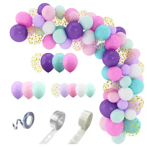 168Pcs Unicorn Balloon Arch Kit, Pink, Purple, Aqua, Confetti Latex for Girls' Birthday Party