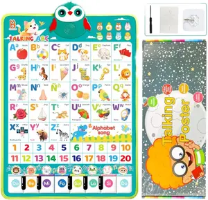 Orizon Bilingual Spanish English Alphabet Talking Poster, 5 Interactive Modes, Numbers & Piano Board, Language Learning, Ages 3+ (Green)