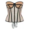 WS Waist Secrets Perfect Corset NYC OVERBUST Mesh Corset Top Lace up Corset with 15 Steel Boned