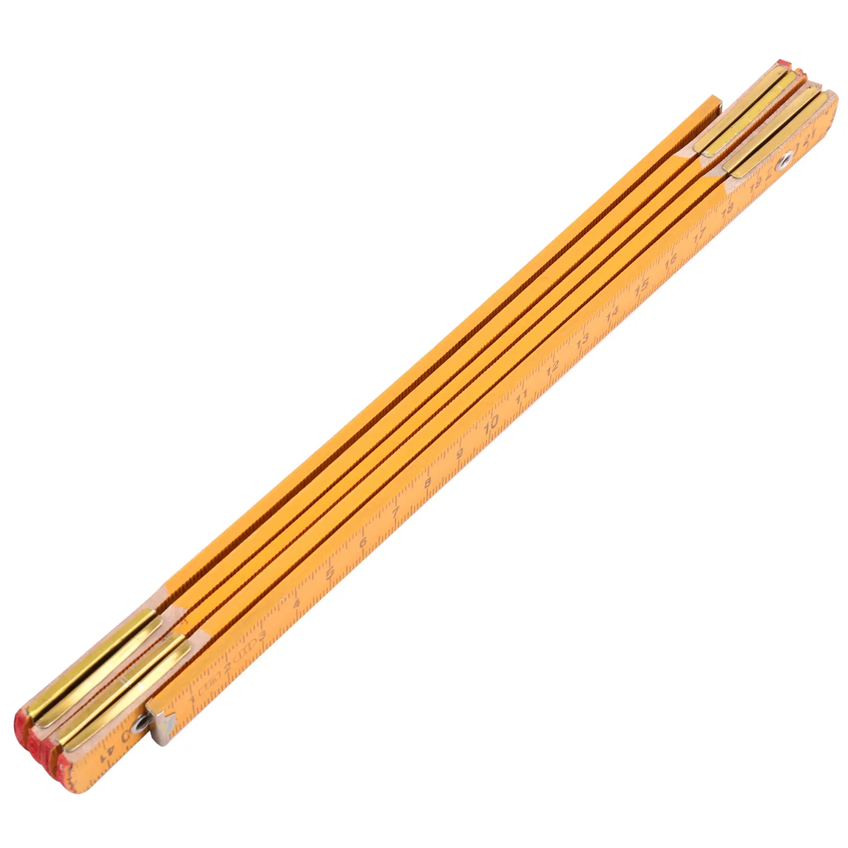 Portable Wood Folding Ruler, 100cm / 39-Inch Measuring Instrument with Steel Hinge, Classic Yellow Design for Rowing & Crew, Black Markings, Easy Carrying, Rowers, Inches, Centimeters