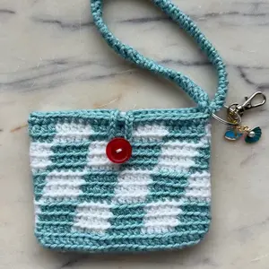 Crochet Wallet with Wristlet · Double-Sided Crochet Wallet · Handmade Card Holder · Small Crochet Clutch · Eco-Friendly Cotton Wallet