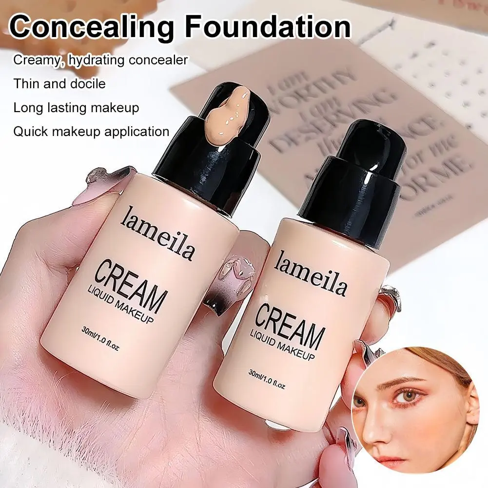 4Colors Matte Finish Liquid Foundation Effective Concealer Moisturizing Long-lasting Makeup Cosmetics for All Skin Tones