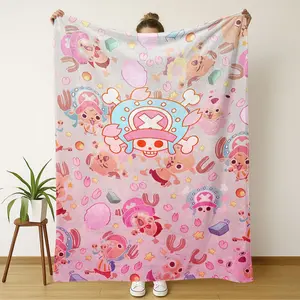 Pirate & Skull Theme Flannel Blanket, Soft Warm Reversible Throw for Home Bedroom Travel Camping, Ideal Cozy Bedding Accessory, Soft Fluffy Blanket