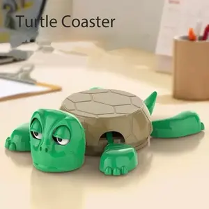 Funny Turtle Cup Mat, Pressable Turtle Cup Pad, Creative Humorous Desk Accessory, Gravity Sensor Toy, Fun Desktop Decoration