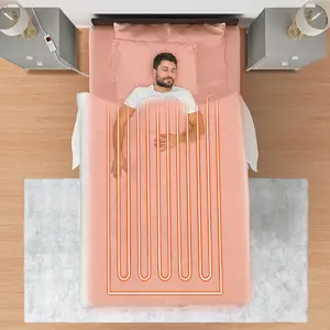 COSTWAY - Machine Washable Electric Bed Warmer with Dual Controller 9 Heat Setting and 9-Hour Auto Off and Overheat Protection-Twin Size