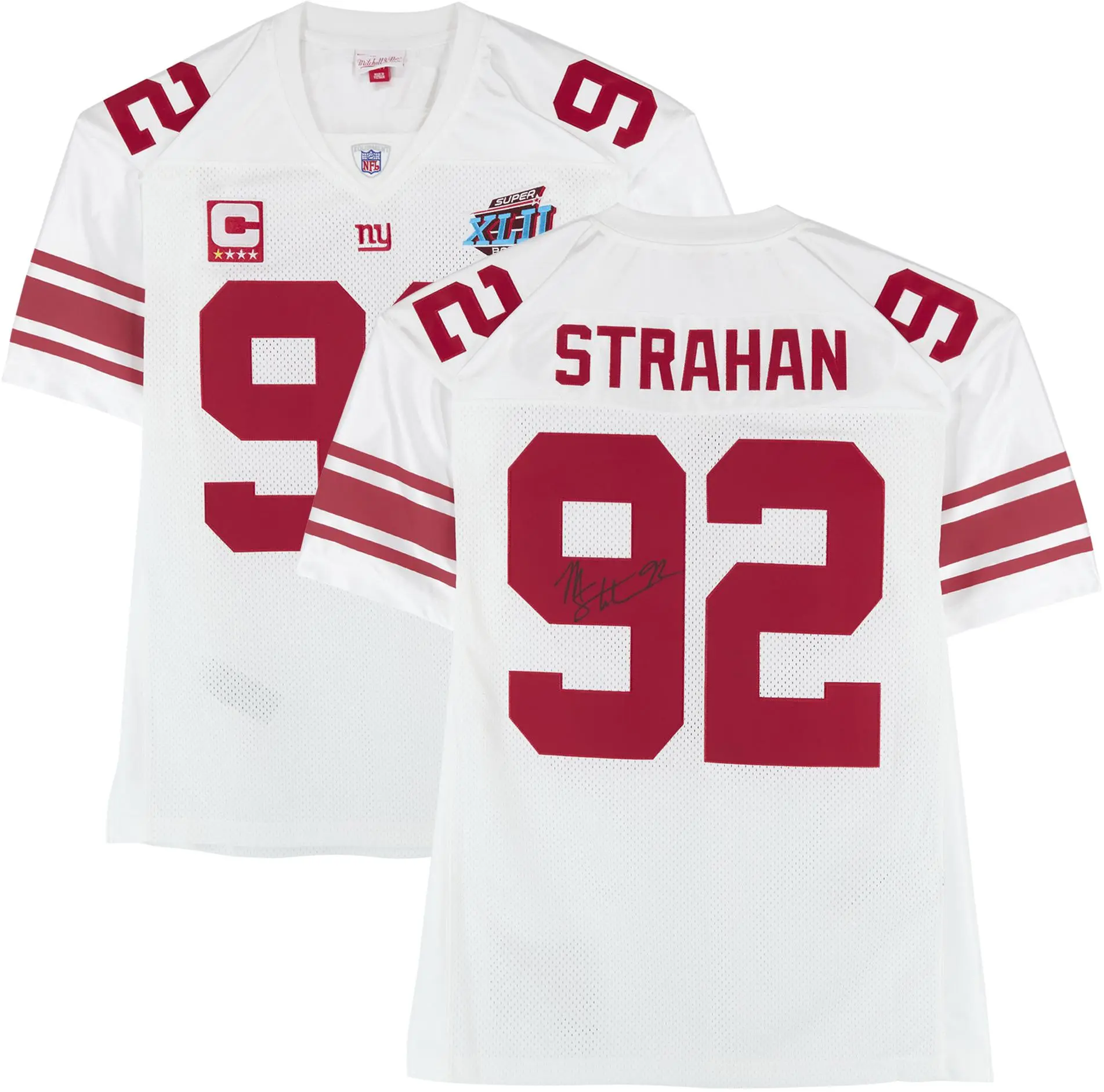 Michael Strahan New York Giants Autographed Mitchell and Ness 2007 White Authentic Jersey - Fanatics Authentic Certified