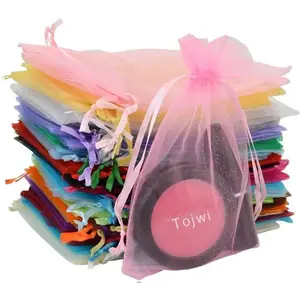 50pcs Organza Bags-Mix Color 3.54''x4.33''(9x11cm) Satin Drawstring Organza Pouch Wedding Party Favor Gift Bag Jewelry Watch Bags