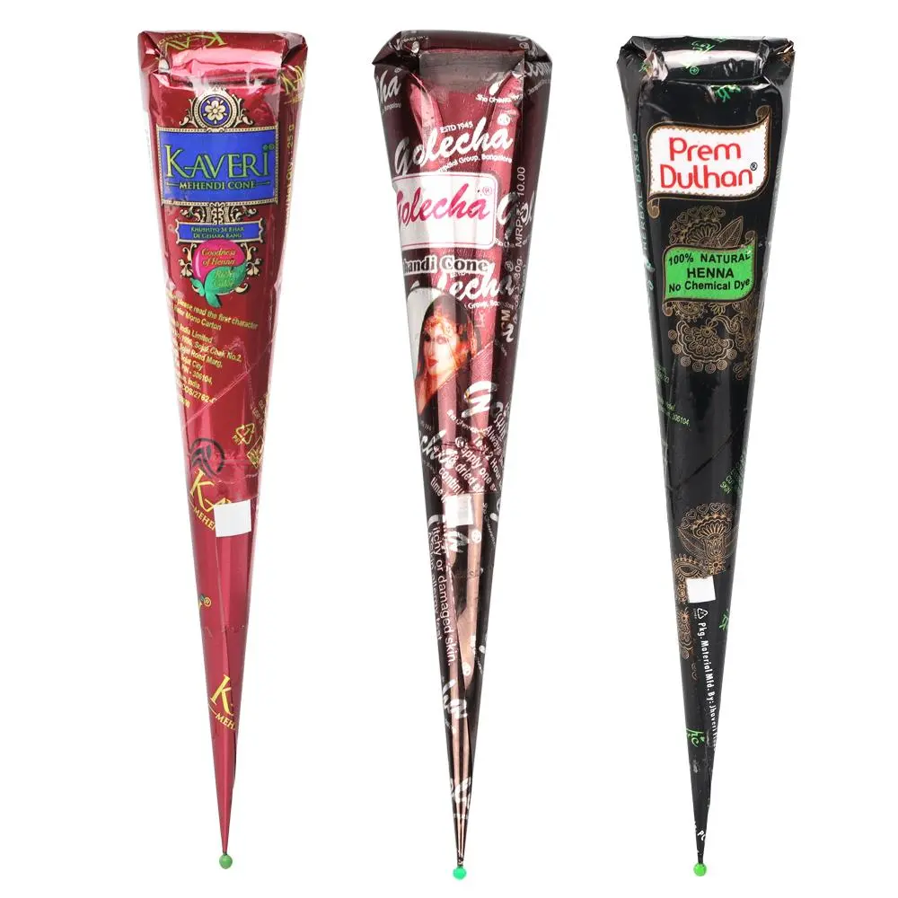 Indian 30g Brown Henna Tattoo Cones Traditional Mehndi Body Paint Henna Tattoo Paste For Temporary Tattoo Body Art