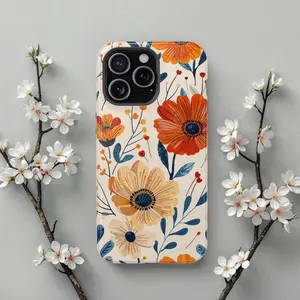 Autumnal Boho Wildflower MagSafe Case for MagSafe Case Phone - Case iP 16 15 14 13 12 11 X , Vintage Bohemian Inspired Floral Design Cover, Autumn Gift For Her