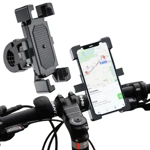 Bicycle Phone Holder One Handed Operation Cycling Bracket , Easy Open Motorcycle Mobile Phone Support Mount, Universal for 1" 1 inch Diameter Handlebar Handle Bar Phone Holder For Riding Motorcycle Motorbike Scooter Accessories Cellphone Smartphone Stand