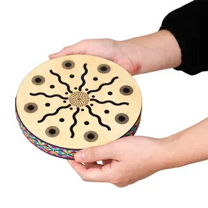 8-inch Ethnic Percussion Instrument, Handheld Stream Drum, Musical Instrument for Teenager & Adults, Music Accessories