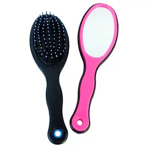 IGIA 2-in-1 Hair Comb & Brush with Mirror – Compact Travel Styling Tool