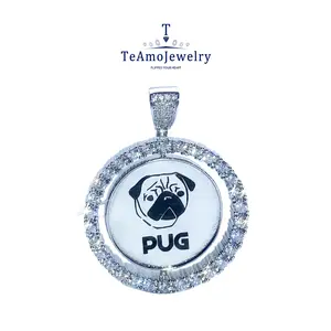 【DZ-1201】Artificial gemstone pet nameplate Pendant, customizable pet name, latest fashionable pet identity nameplate,Round shaped pet nameplate