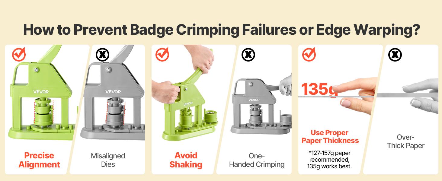 VEVOR Button Maker Machine, 1.26 in, Plastic Pin Maker with 500pcs Button Parts, Mr. Panda Magic Book, Circle Cutter and Hex Wrenches, Reinforced Ergonomic Handle, for DIY Badges, Personalized Pins