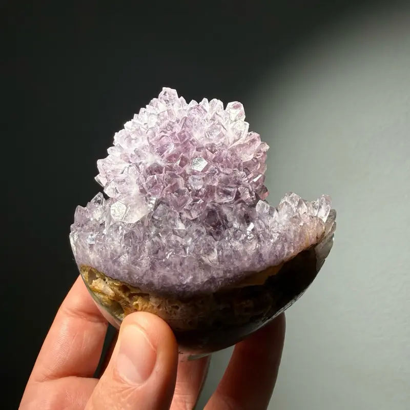 Natural Amethyst Crystal Cupcake Freeform, Purple Cluster-Cut Base Mineral Specimen